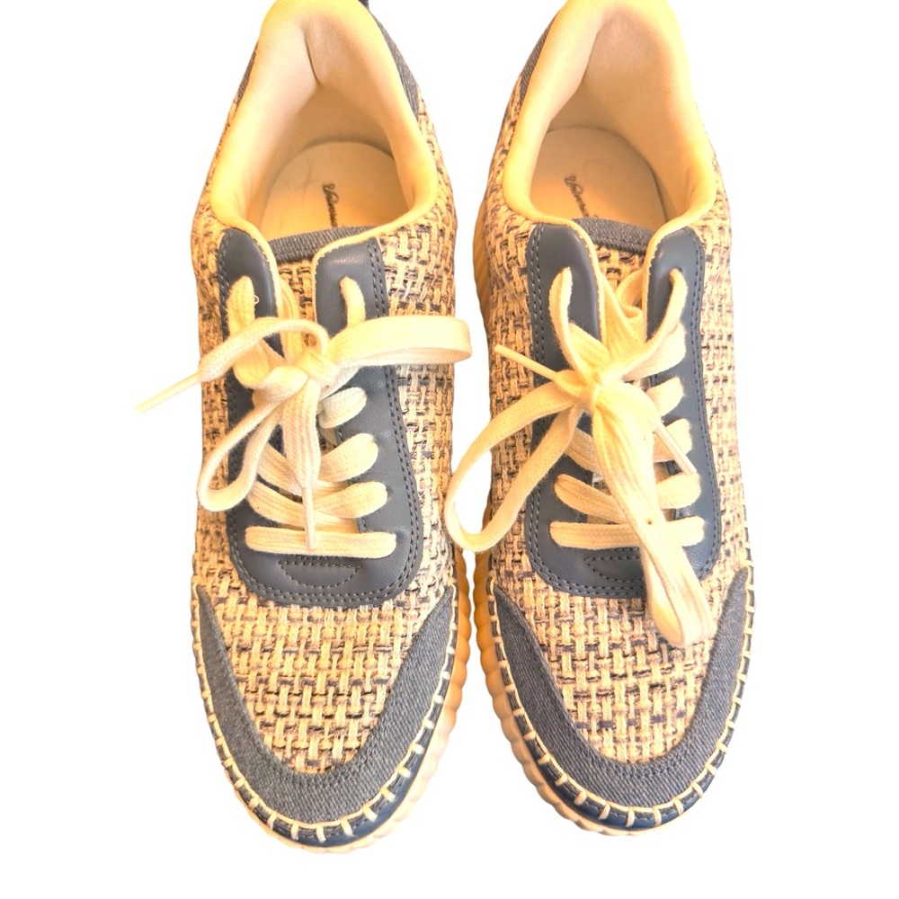 Universal Thread Woven Platform Sneakers Blue Cre… - image 3